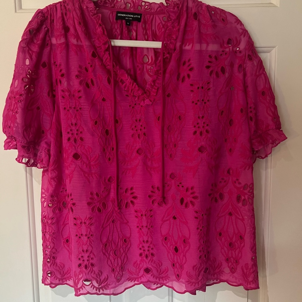 Generation Love Pink eyelet top